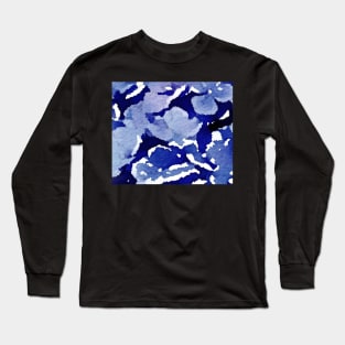 Shades of Blue floral print Long Sleeve T-Shirt